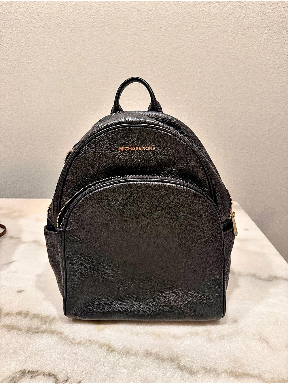 Michael Kors Medium Pebbled Leather Backpack Black